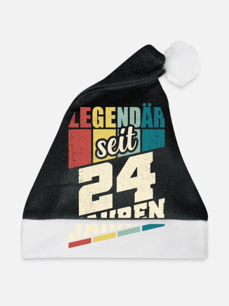 24. Geburtstag Legendär Seit 24 Jahren Legende 24 - Weihnachtsmütze - Schwarz/Weiß - Vorne