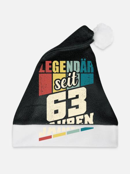 63. Geburtstag Legendär Seit 63 Jahren Legende 63 - Weihnachtsmütze - Schwarz/Weiß - Vorne