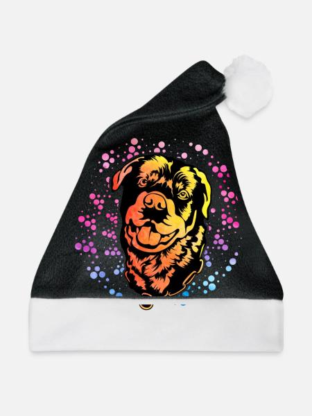 Rottweiler Retro - Weihnachtsmütze - Schwarz/Weiß