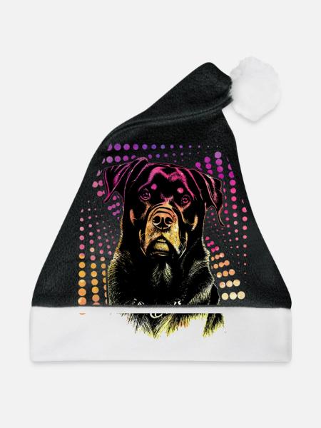 Rottweiler - Weihnachtsmütze - Schwarz/Weiß