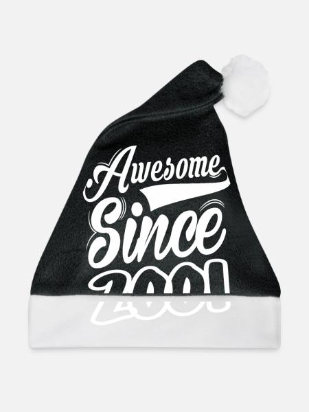 Awesome Since 2001 - Weihnachtsmütze - Schwarz/Weiß