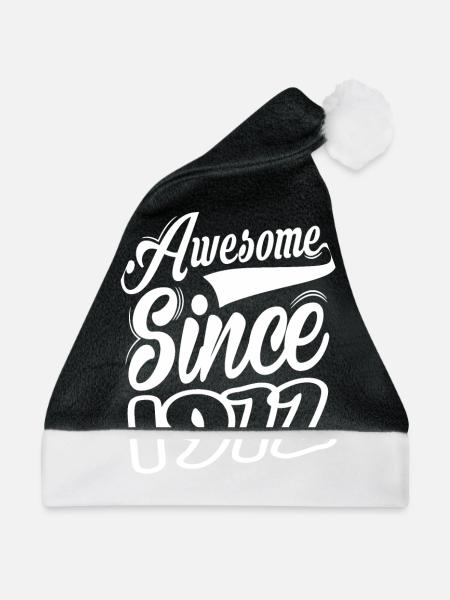 Awesome Since 1972 - Weihnachtsmütze - Schwarz/Weiß