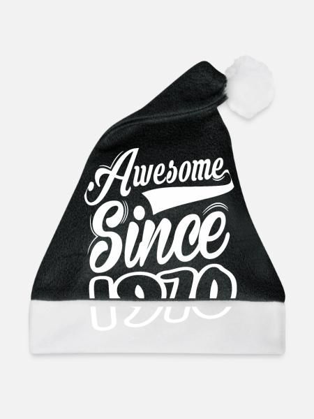 Awesome Since 1970 - Weihnachtsmütze - Schwarz/Weiß