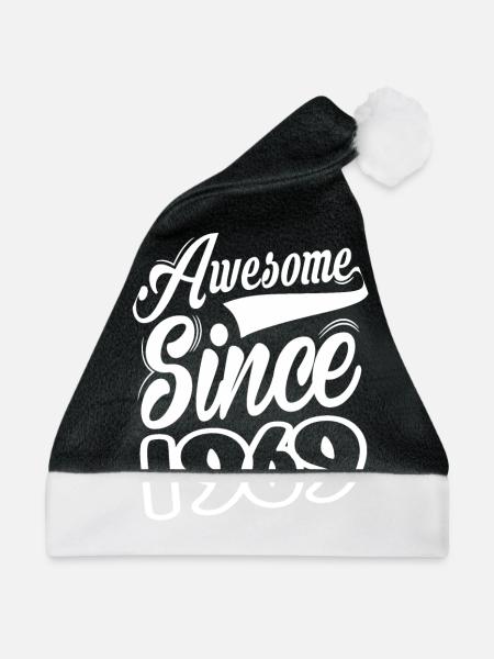 Awesome Since 1969 - Weihnachtsmütze - Schwarz/Weiß - Vorne
