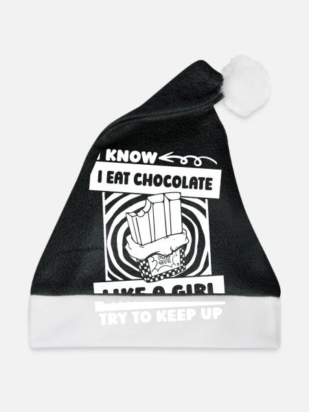 Schokolade Schoki - Weihnachtsmütze - Schwarz/Weiß - Vorne