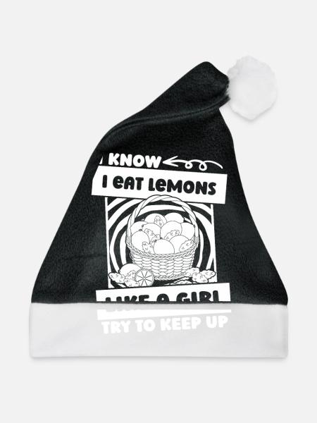 Zitrone - Weihnachtsmütze - Schwarz/Weiß