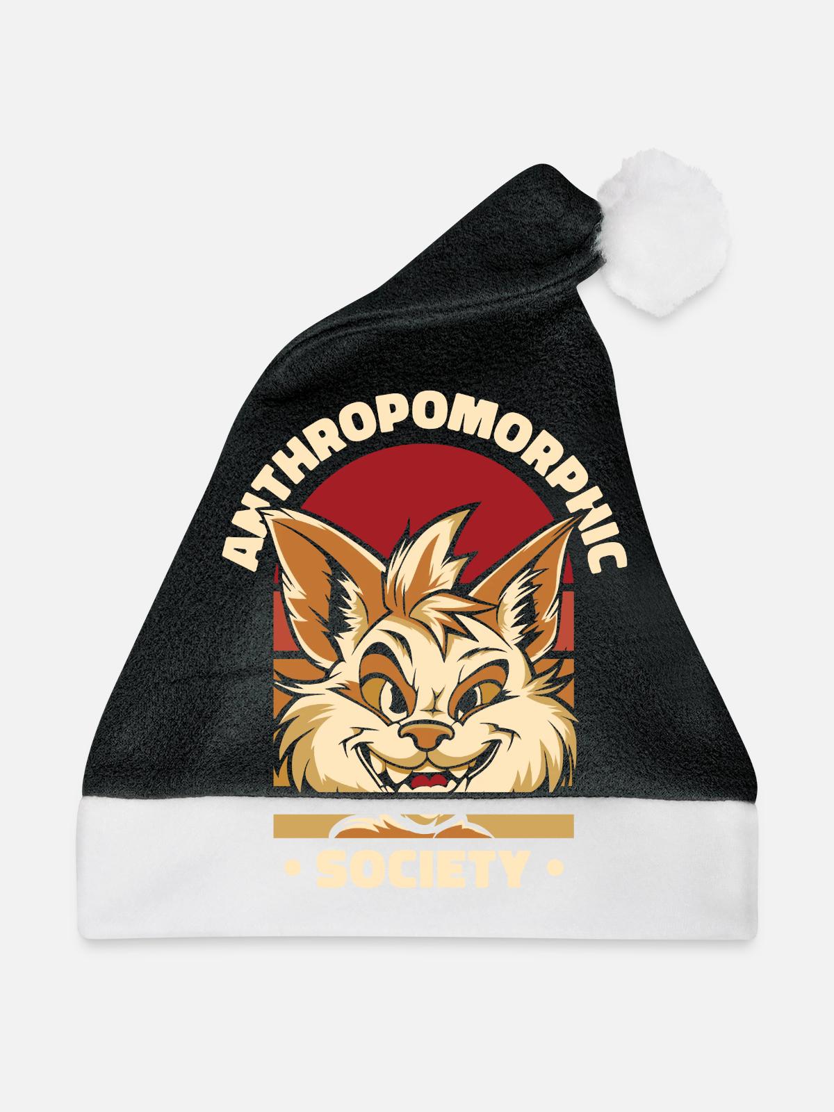 Furry Fandom Fursuits - Weihnachtsmütze - Schwarz/Weiß - Vorne