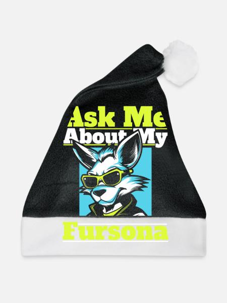 Furry Fandom Fursuits - Weihnachtsmütze - Schwarz/Weiß - Vorne