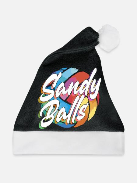 Sandy Balls - Lustiger Beach-Volleyball - Weihnachtsmütze - Schwarz/Weiß