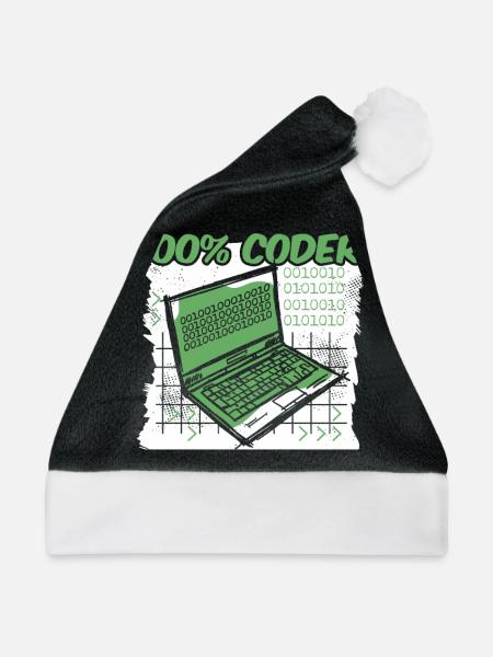 Entwickler Coder Programmierer - Weihnachtsmütze - Schwarz/Weiß