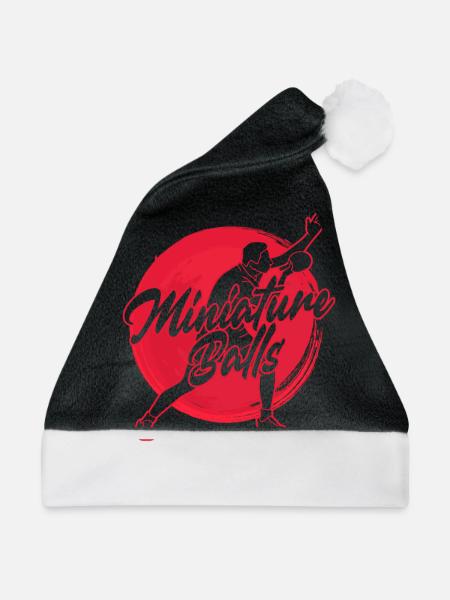 Miniaturbälle - Lustiges Ping Pong - Weihnachtsmütze - Schwarz/Weiß