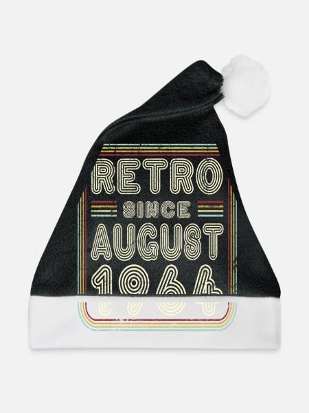 Geburtstag August 1964 Retro Geschenk - Weihnachtsmütze - Schwarz/Weiß