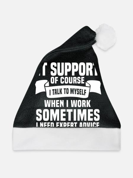 Lustiges IT Support Geschenk - Weihnachtsmütze - Schwarz/Weiß
