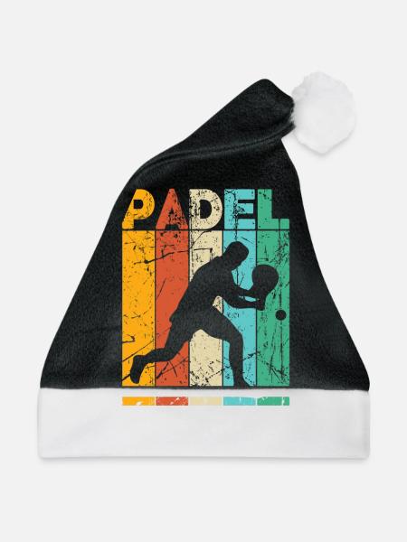 Padel Tennis Paddel Paddelball Padel Plattform - Weihnachtsmütze - Schwarz/Weiß - Vorne
