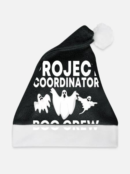 Projektkoordinator Boo Crew Halloween - Weihnachtsmütze - Schwarz/Weiß - Vorne