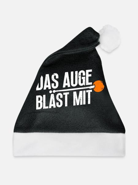 Das Auge Bläst Mit - Glasbläser Glasbläserei - Weihnachtsmütze - Schwarz/Weiß - Vorne