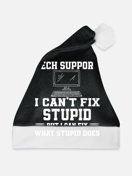 Sarkastisches Zitat Des Technischer Support - Weihnachtsmütze - Schwarz/Weiß - Vorne