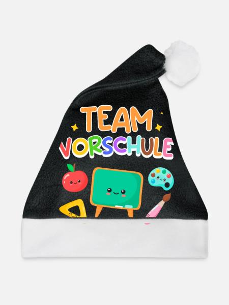 Vorschule Team Vorschüler Vorschulkinder - Weihnachtsmütze - Schwarz/Weiß - Vorne
