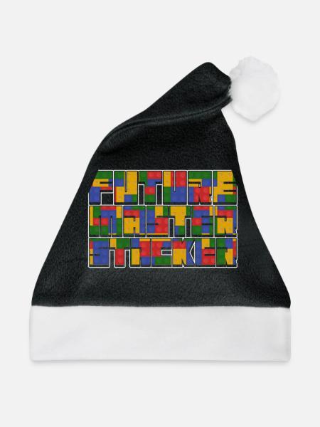 Bausteine Kinder Entwerfen Für Kleine Ziegelbauer - Weihnachtsmütze - Schwarz/Weiß
