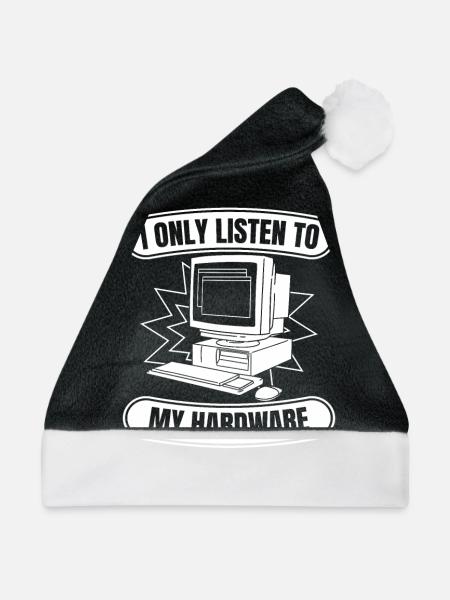 Entwickler Coder Programmierer Hardware - Weihnachtsmütze - Schwarz/Weiß - Vorne