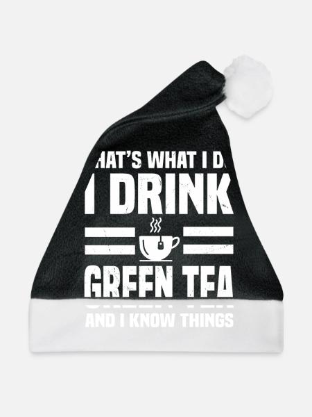 Lustiges Grüntee Geschenk - Weihnachtsmütze - Schwarz/Weiß