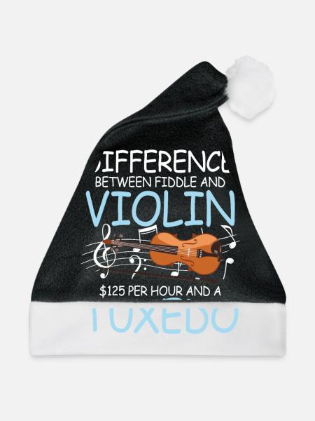 Difference Between Fiddle And Violin - Weihnachtsmütze - Schwarz/Weiß - Vorne