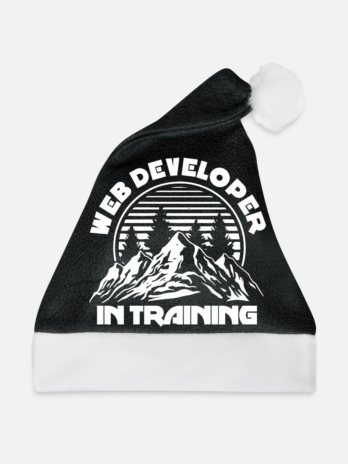Web Entwickler Webdeveloper Ausbildung - Weihnachtsmütze - Schwarz/Weiß - Vorne