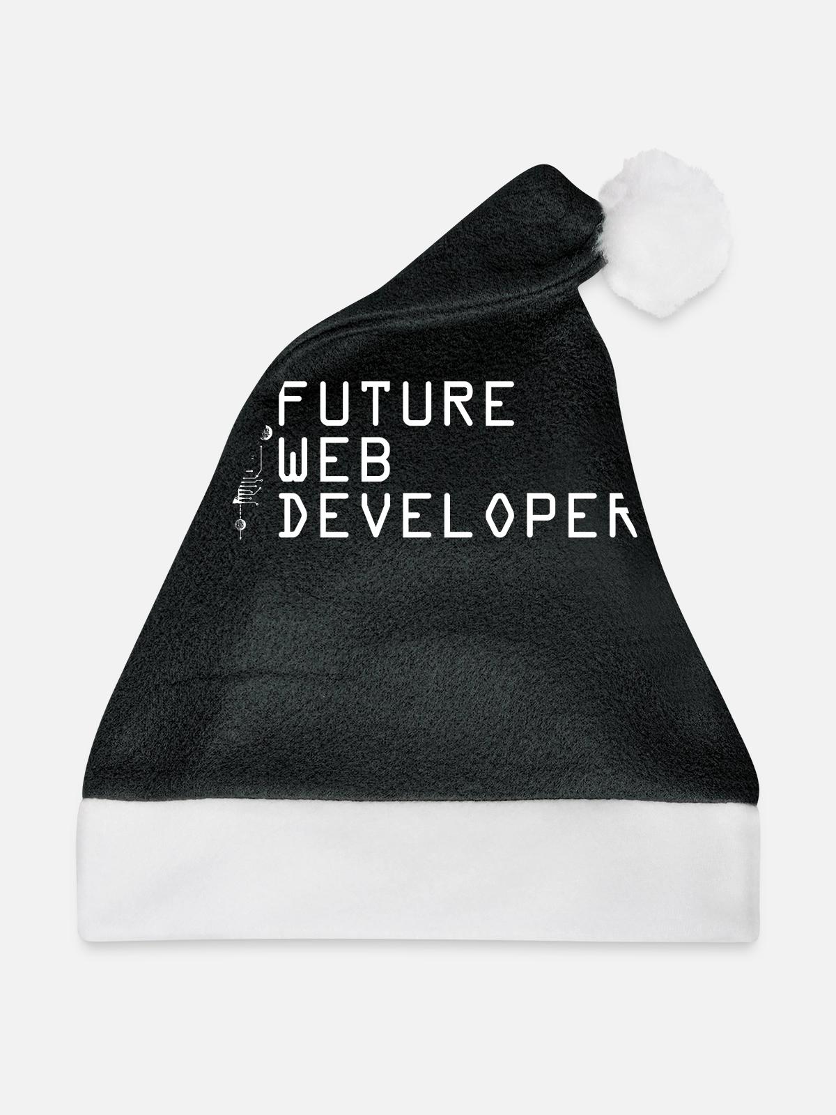 Web Entwickler Webdeveloper Zukunft - Weihnachtsmütze - Schwarz/Weiß - Vorne
