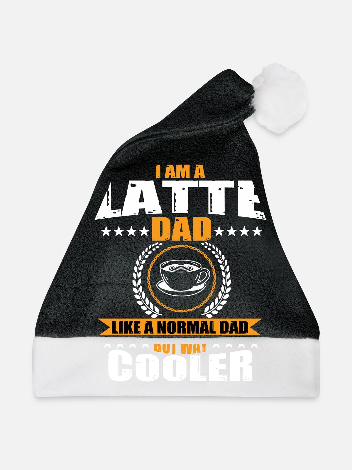 Latte Papa Kaffeetrinker - Weihnachtsmütze - Schwarz/Weiß - Vorne