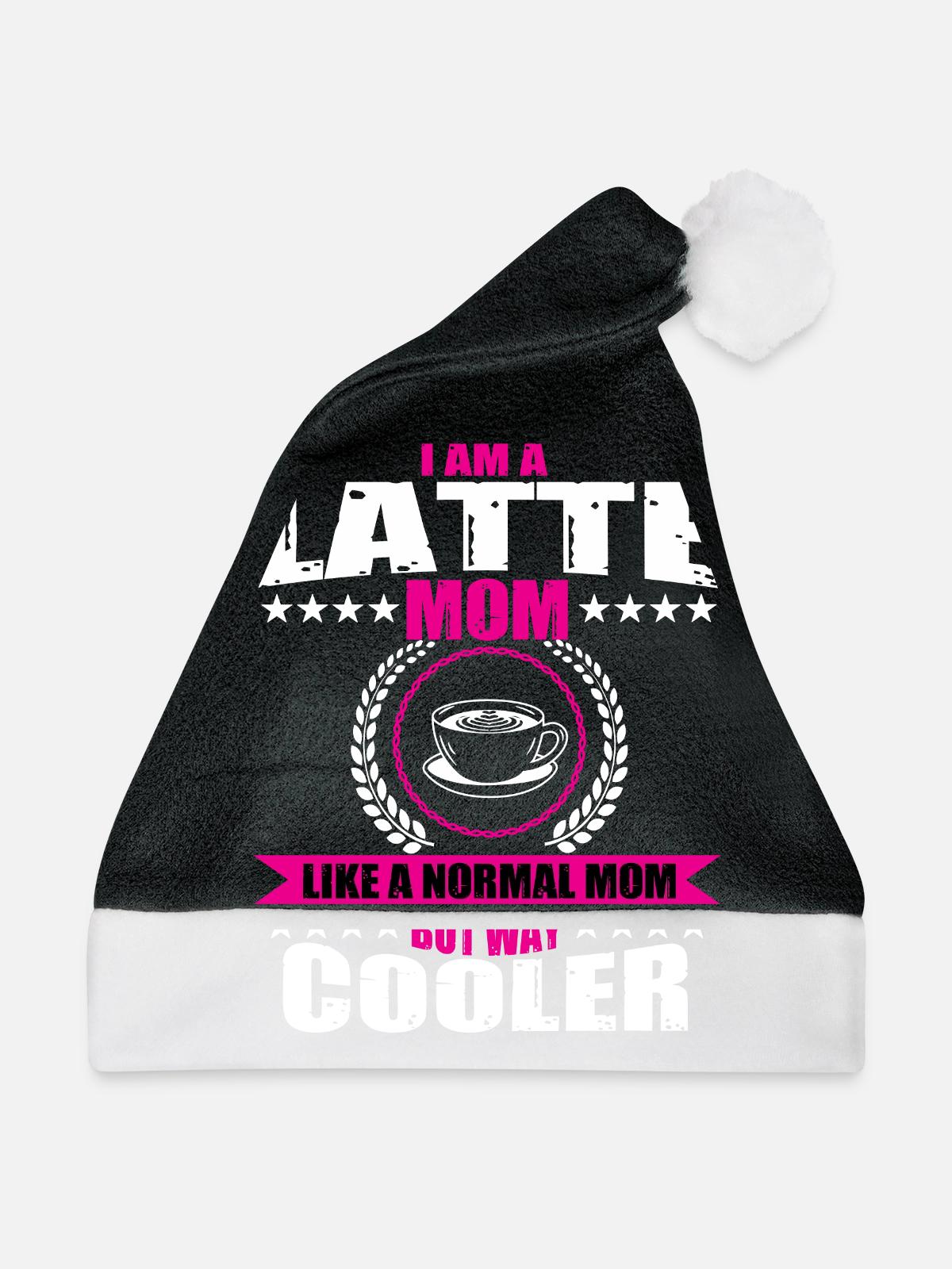 Latte Mama Kaffeetrinker - Weihnachtsmütze - Schwarz/Weiß - Vorne
