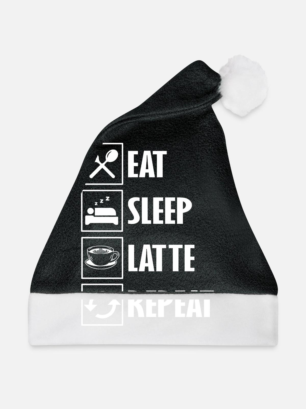 Kaffee Latte - Weihnachtsmütze - Schwarz/Weiß - Vorne