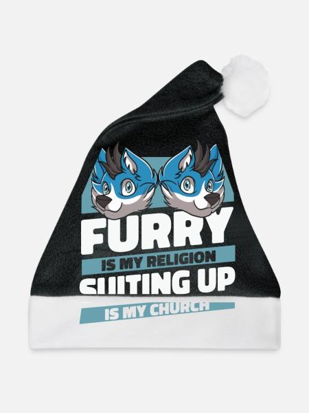Furry Fandom Fursuits Witzig - Weihnachtsmütze - Schwarz/Weiß