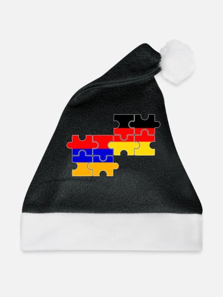 Armenien Deutschland Flagge Deutsch Armenier - Weihnachtsmütze - Schwarz/Weiß - Vorne