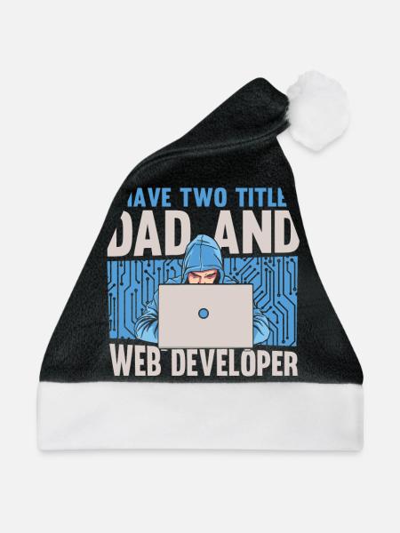 Web Entwickler Webdeveloper Vater - Weihnachtsmütze - Schwarz/Weiß - Vorne