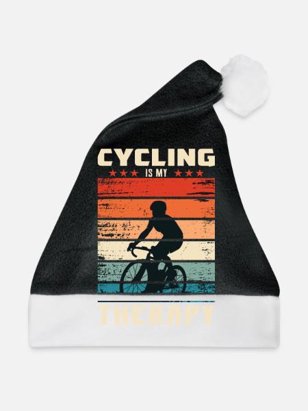 Rennrad Rennradfahrer Radsport Radrennen - Weihnachtsmütze - Schwarz/Weiß - Vorne