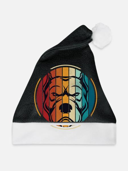 Bulldogge Englische Bulldogge Bulldoggen - Weihnachtsmütze - Schwarz/Weiß - Vorne