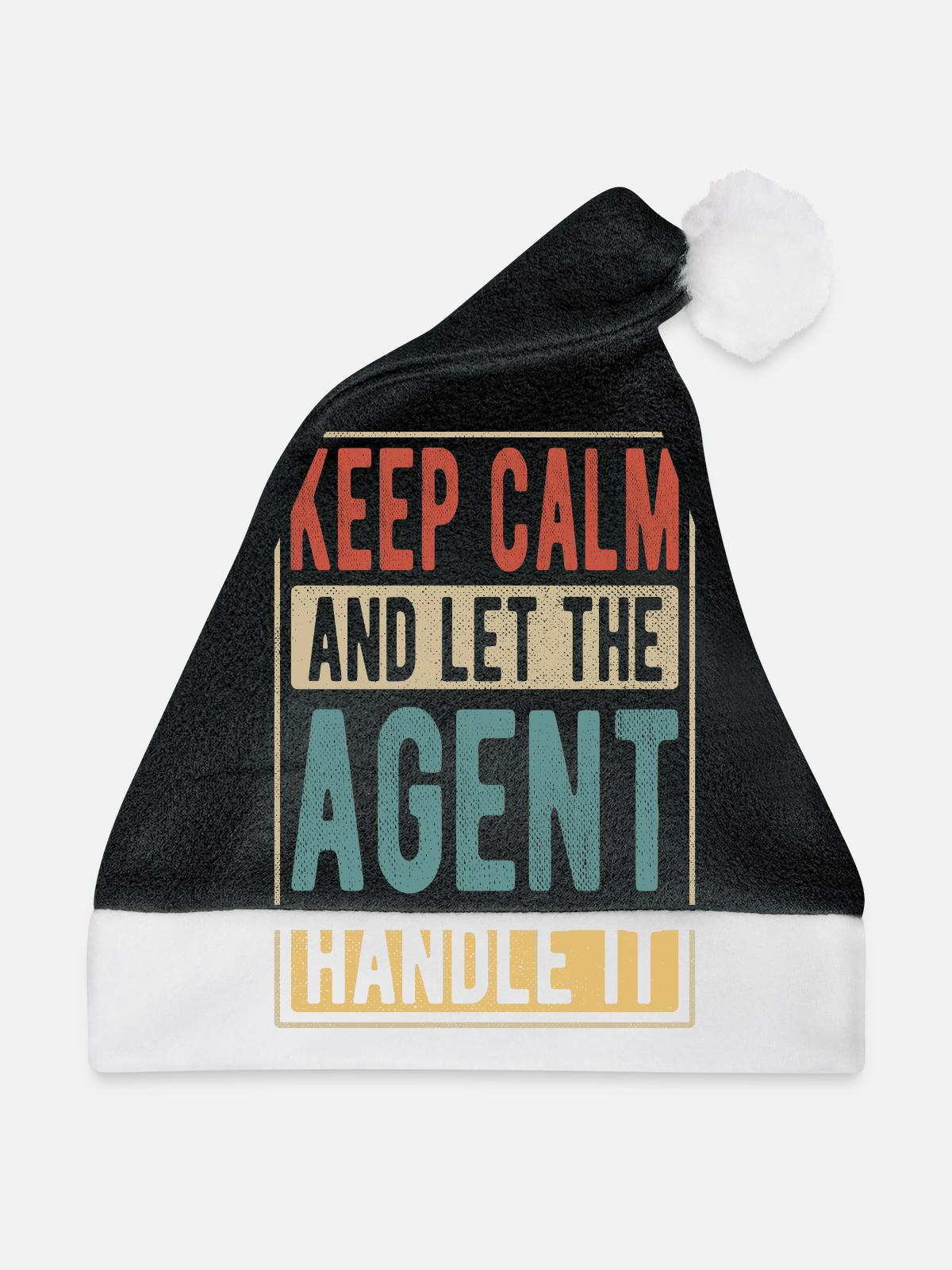 Agent Retro Geschenk - Weihnachtsmütze - Schwarz/Weiß - Vorne