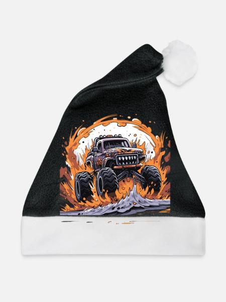 Monstertruck - Weihnachtsmütze - Schwarz/Weiß - Vorne