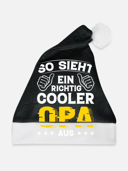 Opa Opa Geburtstag Opa Sprüche Bester Opa - Weihnachtsmütze - Schwarz/Weiß - Vorne