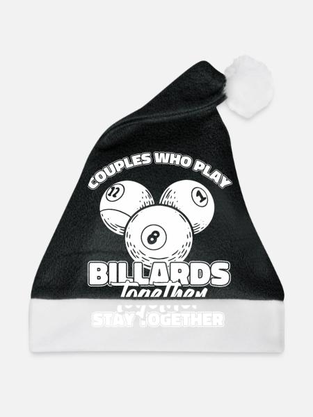 Billard - Weihnachtsmütze - Schwarz/Weiß - Vorne