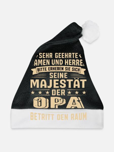 Opa Geburtstag Opa Sprüche Opa Geschenke - Weihnachtsmütze - Schwarz/Weiß - Vorne