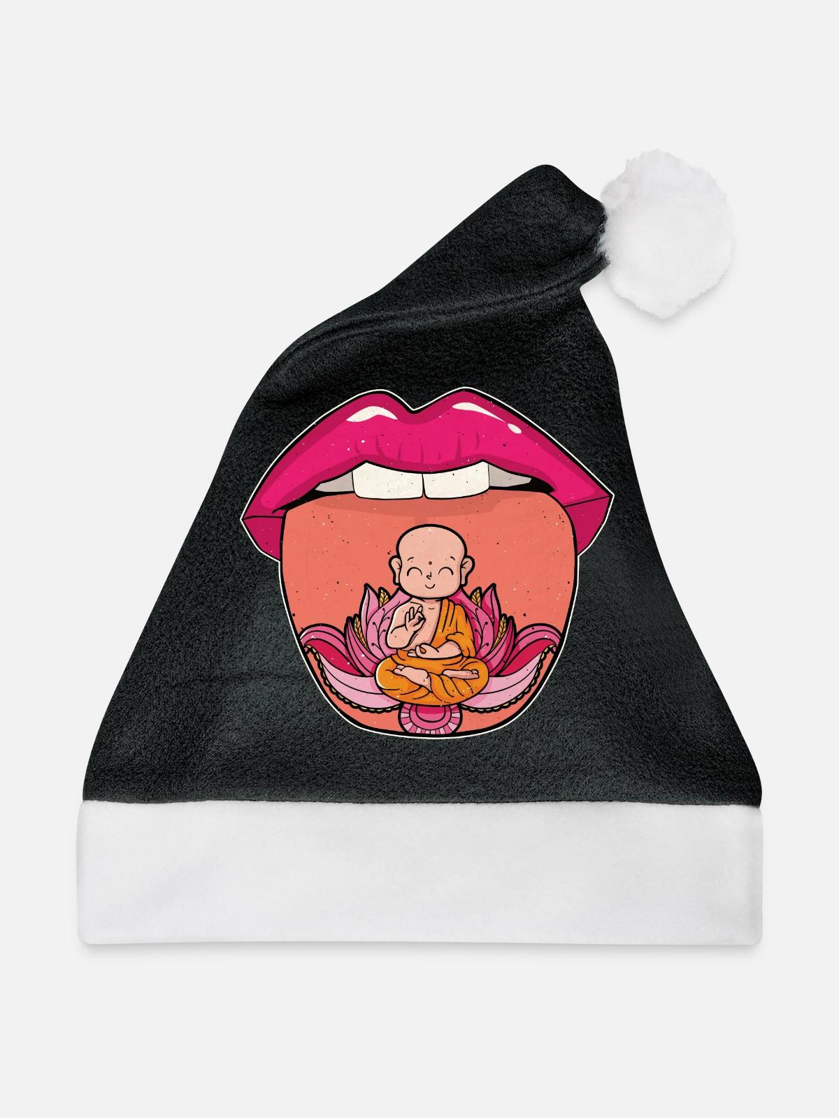Buddha Buddhist - Weihnachtsmütze - Schwarz/Weiß - Vorne