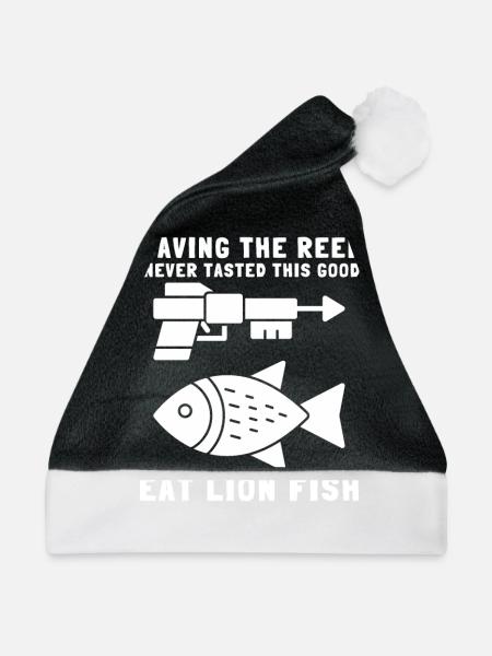 Lionfish Save The Reef Eat Lionfish Spearfishing - Weihnachtsmütze - Schwarz/Weiß - Vorne
