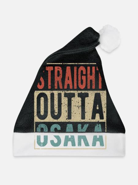 Straight Outta Osaka - Weihnachtsmütze - Schwarz/Weiß - Vorne