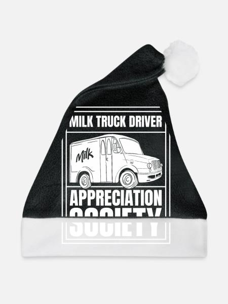 Kuh Milch Milchwagen - Weihnachtsmütze - Schwarz/Weiß