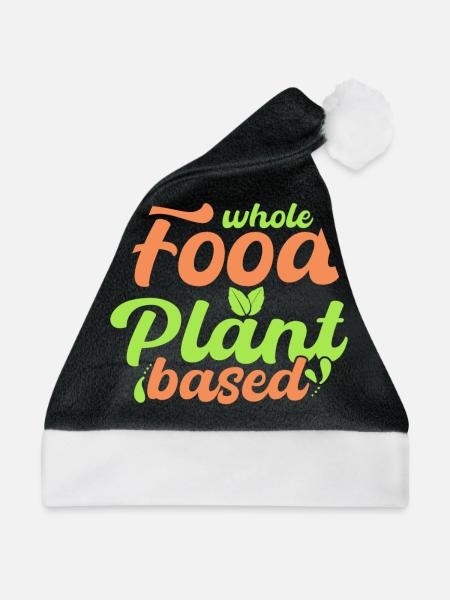 Vollwertkost Auf Pflanzlicher Basis, Vegan - Weihnachtsmütze - Schwarz/Weiß - Vorne