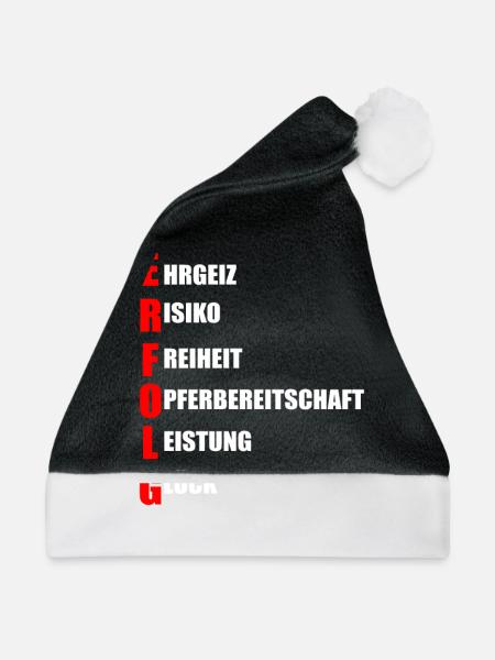 Erfolg - Weihnachtsmütze - Schwarz/Weiß - Vorne