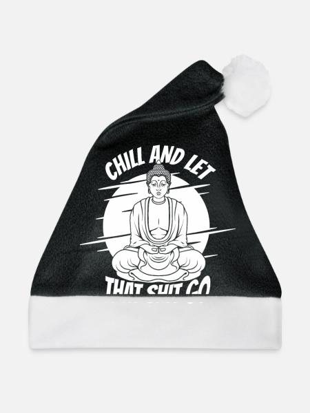 Buddha Buddhist Lustig - Weihnachtsmütze - Schwarz/Weiß - Vorne