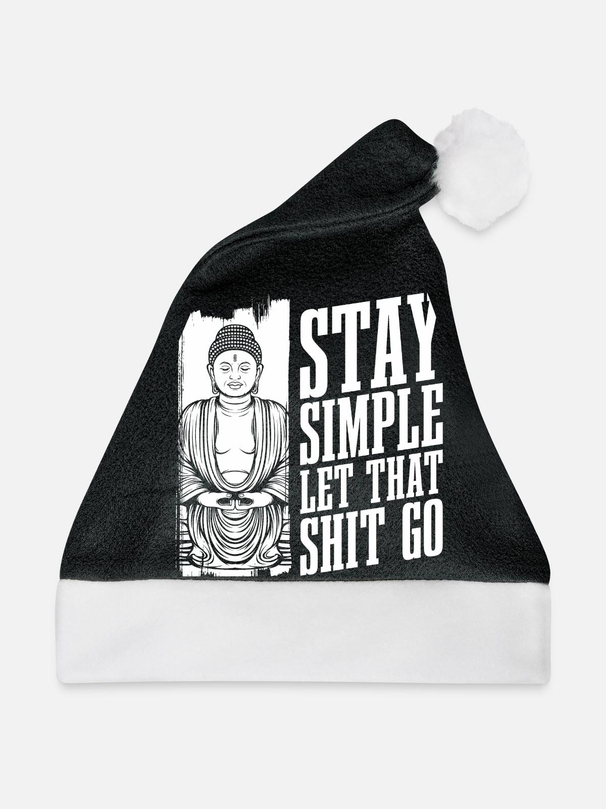 Buddha Buddhist Witzig - Weihnachtsmütze - Schwarz/Weiß - Vorne