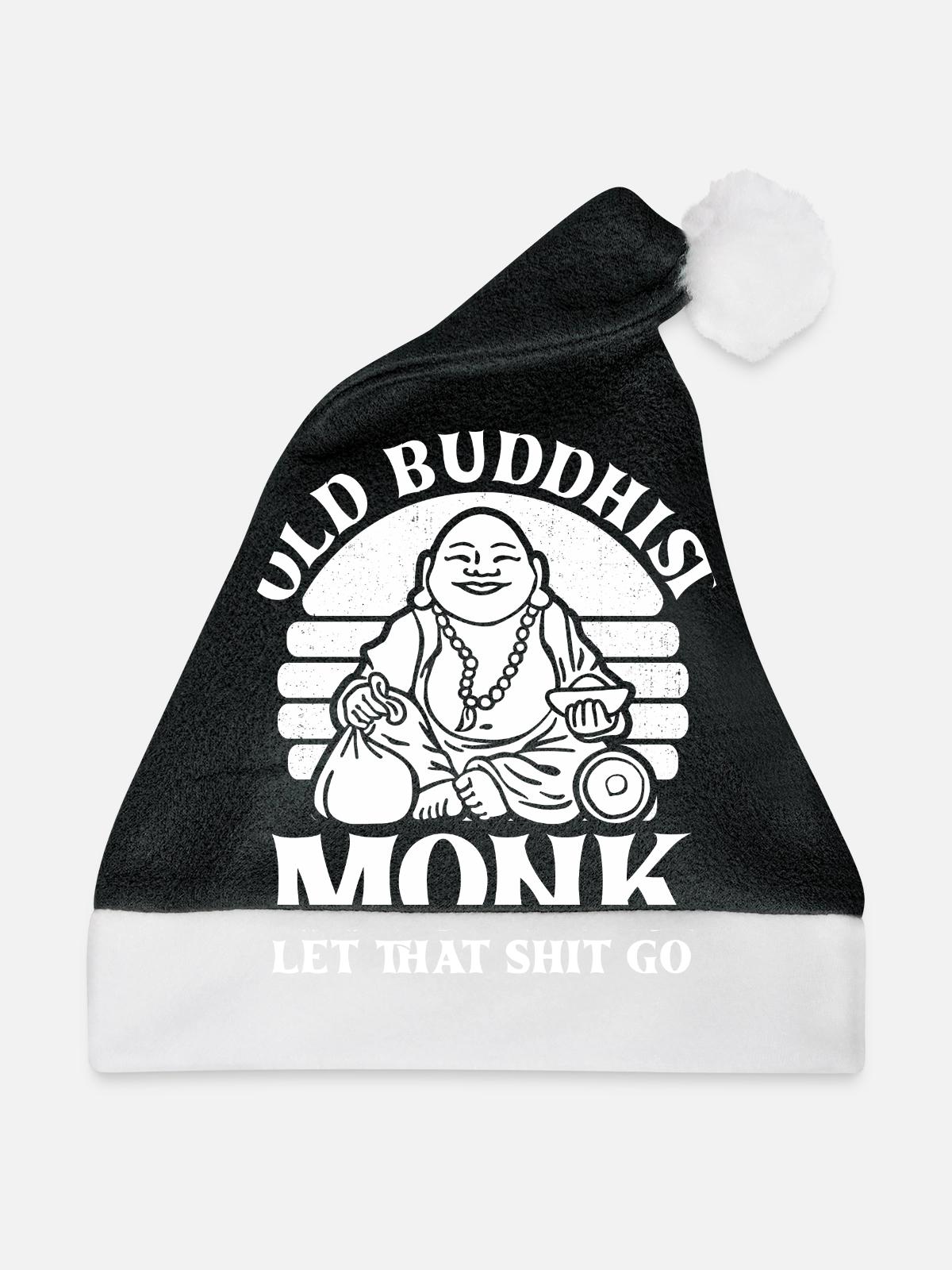 Buddha Buddhist Mönch - Weihnachtsmütze - Schwarz/Weiß - Vorne